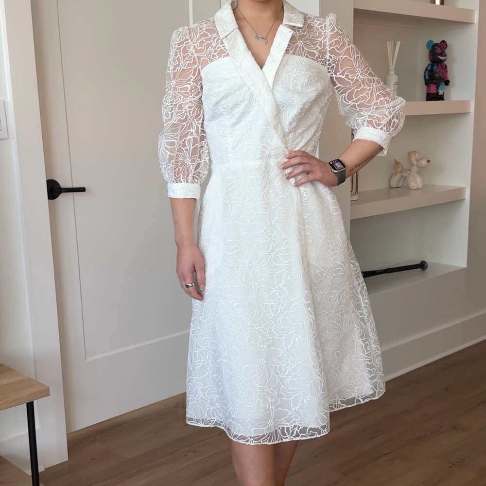 Kay Unger KHLOE ILLUSION MIDI White